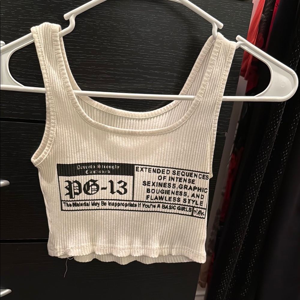 Trendy Graphic Ribbed Tank Top